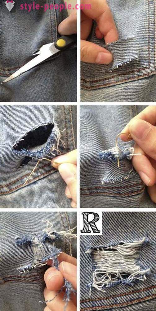 Von dem, was zerrissene Jeans tragen
