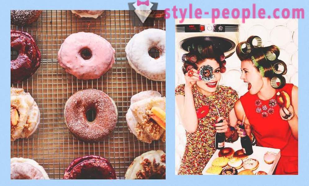 Moderne Etikette: Es gibt einen Donut, beide in New York City