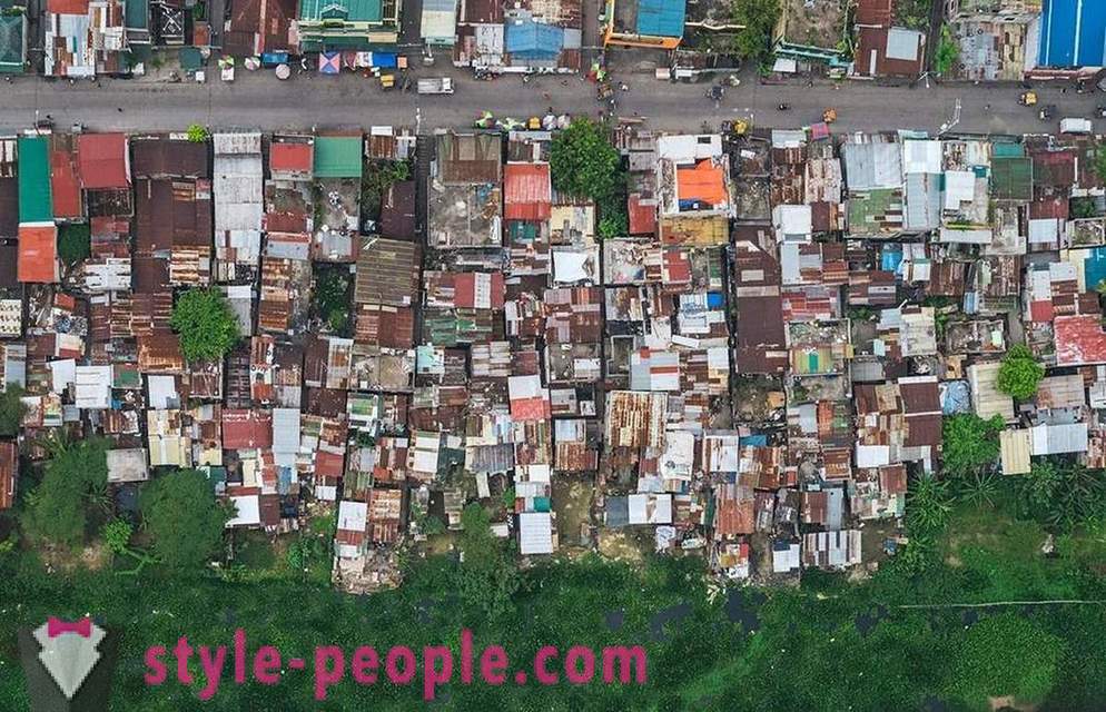 Die Slums von Manila Vogelperspektive