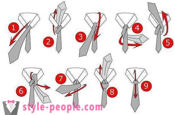 Krawattenknoten: Ansichten. Seine Krawatte in der klassischen Version: Schritt für Schritt Anleitung. Wie eine Krawatte ein Doppel Knoten binden