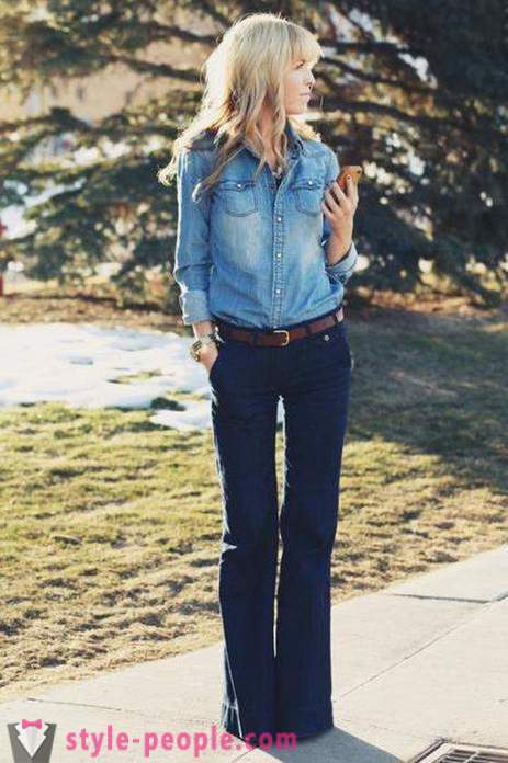 Ausgestellte Jeans - der Trend ist zeitlos. Von dem, was zu tragen: 5 Modebilder
