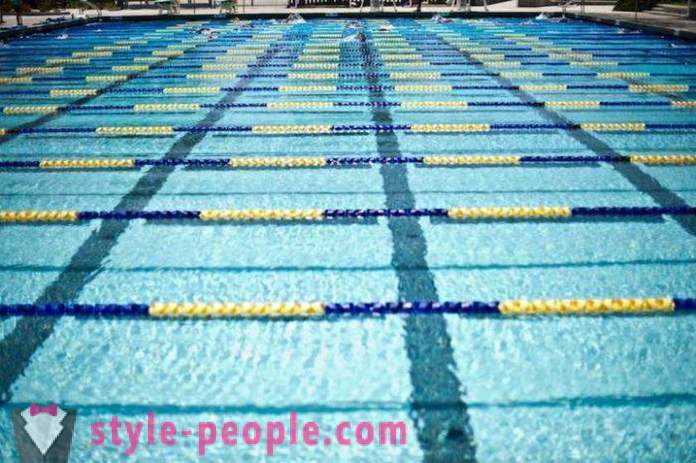 Swimmingpool: die Verwendung von Wirbelsäulen und Zahlen