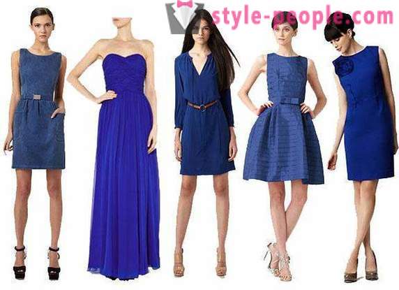 Blaues Kleid: was zu tragen. Empfehlungen und Ideen
